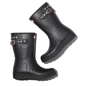 Hunter Studded Wedge Rainboots Size 10 Like New!